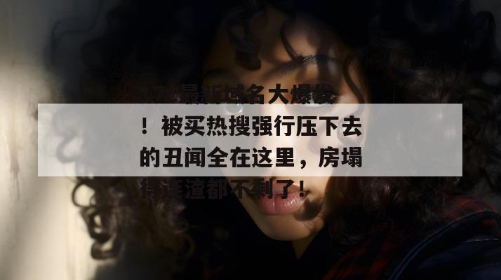17c最新域名大爆发！被买热搜强行压下去的丑闻全在这里，房塌得连渣都不剩了！